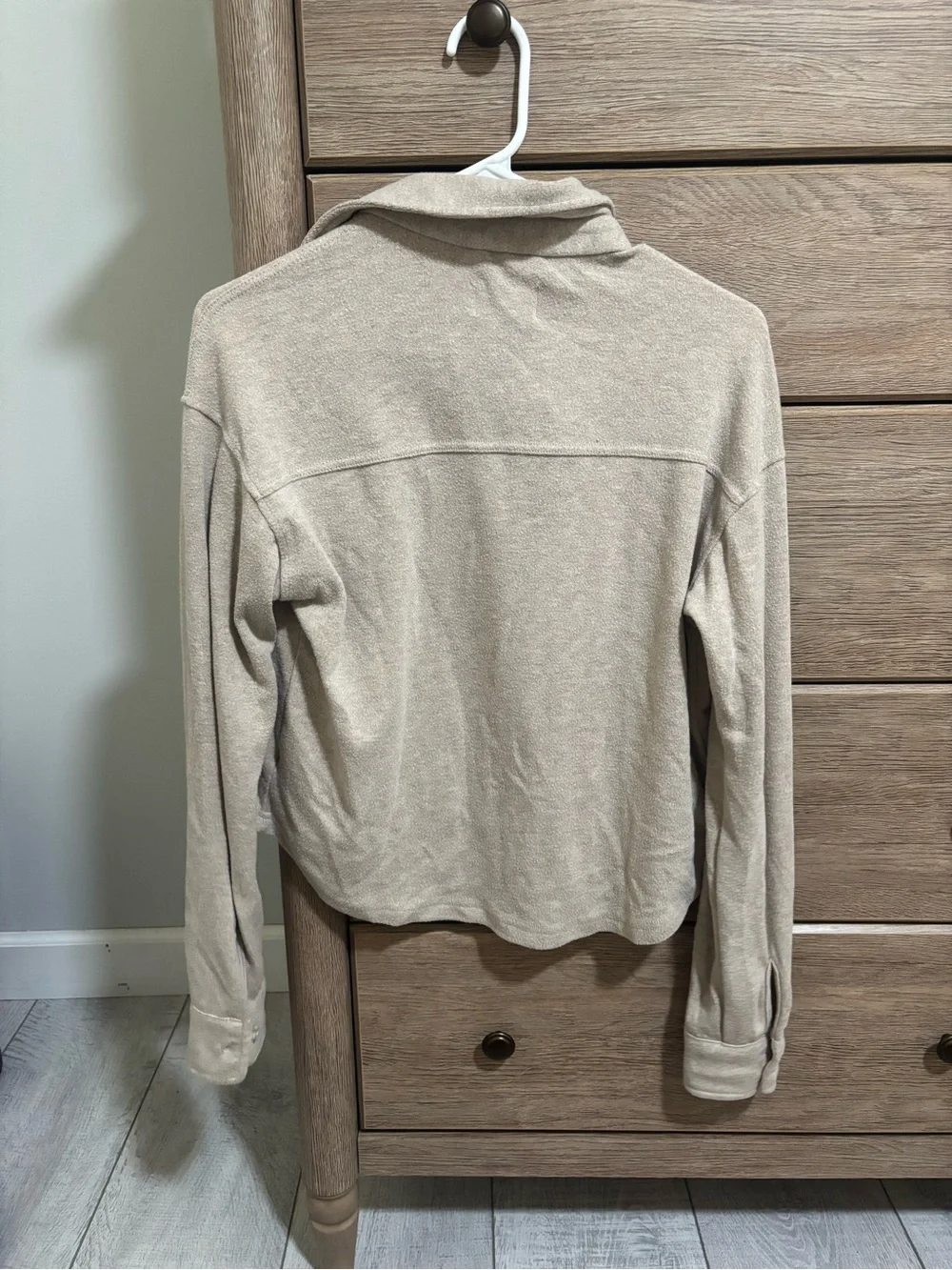 Thread & Supply Beige Button-Front Shirt Jacket
